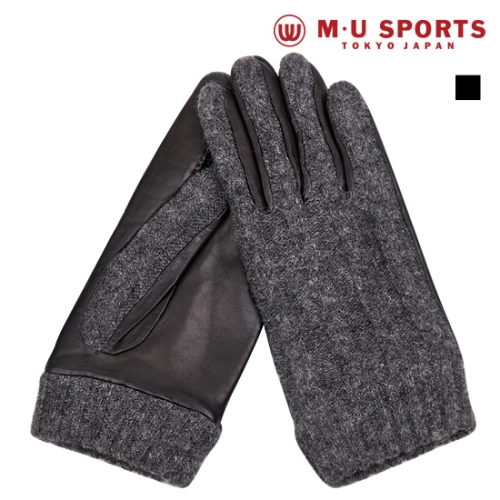 남성 꽈베기 니트 콤비 가죽장갑_MP-31104