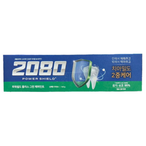 2080 파워쉴드 플러스 치약 그린 페퍼민트 140g