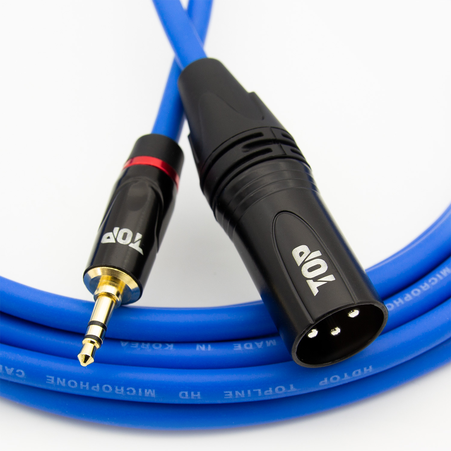 탑라인에이치디 HDTOP 3.5스테레오 to XLR 수 마이크케이블 블랙블루 (3m, HT-TP5635)_이미지