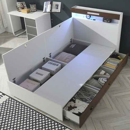 연리지가구 루나 서랍 침대 멀바우 SS (매트별도)_이미지