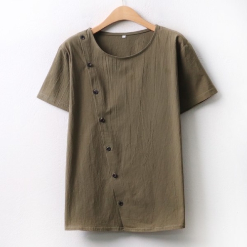 아이우먼 사선단추면블라우스 WWA134M108 빅사이즈__이미지