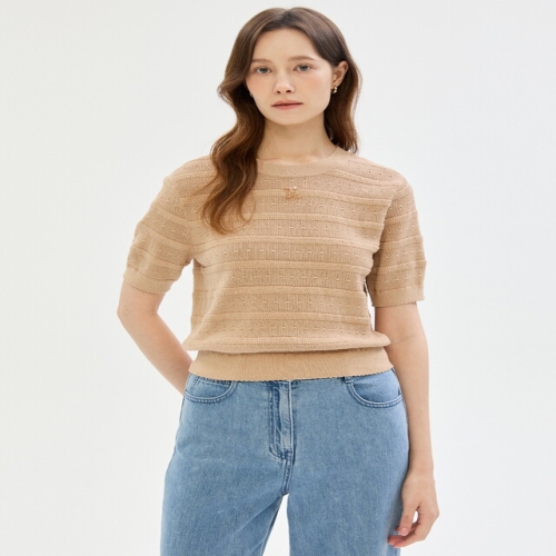 질스튜어트 뉴욕우먼 뉴욕 여성 JSSW5B450I2 베이지 글리터장식 나일론혼방 반팔