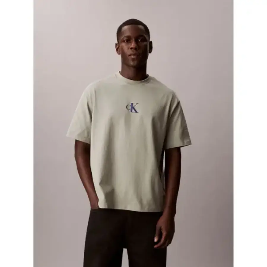 보스 CALVIN KLEIN JEANS CK 릴렉스드핏 16S 저지 엠 드 모노로고 반팔 티셔츠 4RF855G PEZ4RF855..