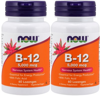나우푸드 메틸 B-12 5000mcg 로렌지 사탕 60정 (2개)_이미지
