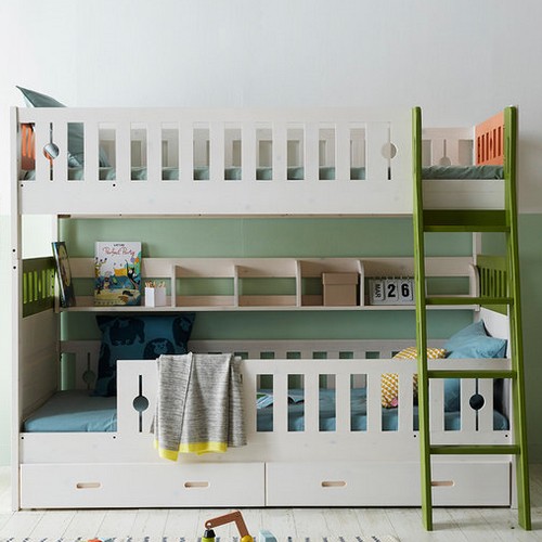 타미 2층침대+책꽂이+하단서랍