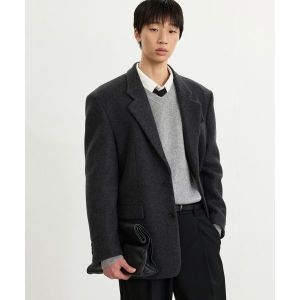 TNGT Heavy Wool Oversized Blazer Grey TNJA5F202G2_이미지