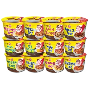 컵밥 증량 12종 세트(톡톡김치+참치마요+제육+매콤낙지+전주돌솥+김치참치+춘천닭갈비+차돌+불닭+오삼불고기+햄버그+뚝불)