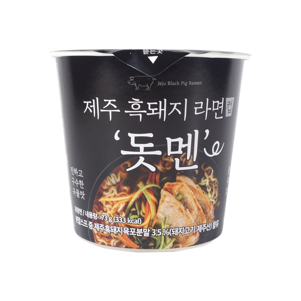 새롬식품 제주 흑돼지 돗멘 컵라면 73g (12개)_이미지