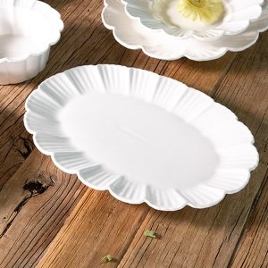 무케렌시아 무케 디오브_플뢰르라 테이블웨어 오벌 홈카페 플레이트 접시_이미지