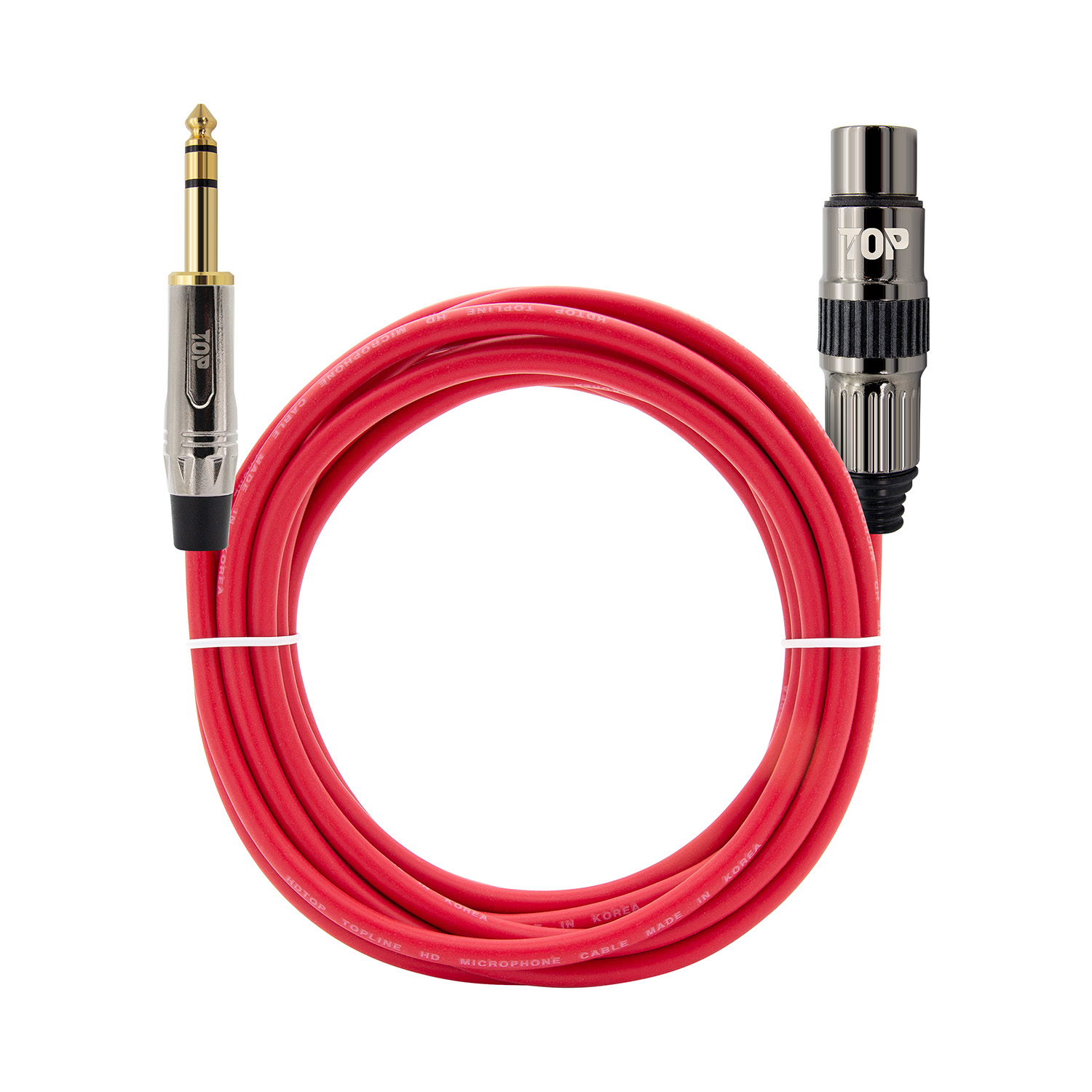 탑라인에이치디 HDTOP 메탈 5.5스테레오 to XLR 암 마이크 케이블 레드 (10m, HT-TP4338)_이미지