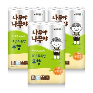 나무야나무야 3겹 도톰한 무향 30m (30롤) (3팩)_이미지