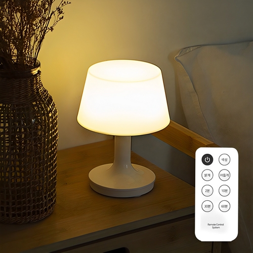 쿠팡 홈플래닛 LED 충전식 스탠드 무드등 + 리모컨 세트_이미지