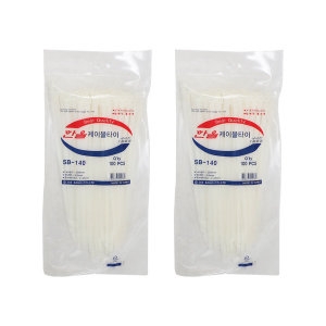 한올 케이블타이 140mm 백색-100개-소 2봉 /전선타이