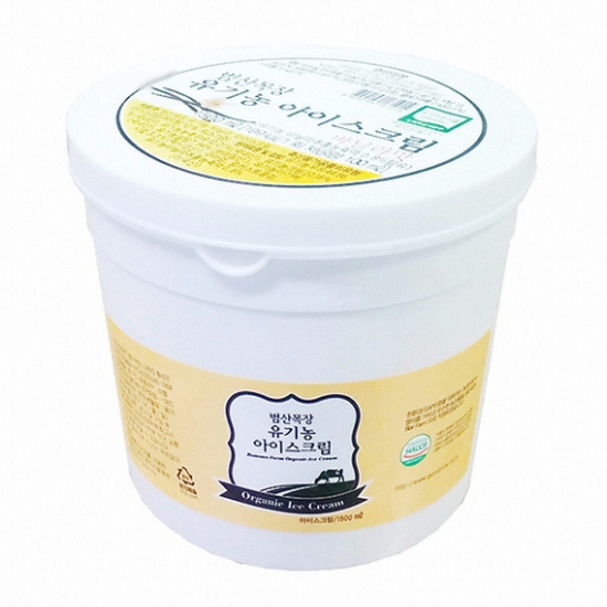 범산목장 유기농 아이스크림 바닐라 1.5L (1개)