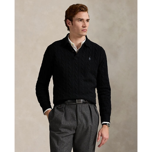 폴로 남성 케이블 니트 울 캐시미어 스웨터_MNPOSWE16822401001_이미지