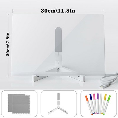 몬테소리 LED 빛나는 칠판 그리기 장난감 매직 라이트 보드 투명 낙서 아트 아크릴 마커 메시지 선물 03 TTF01205H_이미지