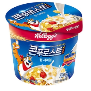 켈로그 콘푸로스트 컵 시리얼 30g 24개. 학교 행사 한입거리 겨울간식 소분 콘프로스트대용량_이미지
