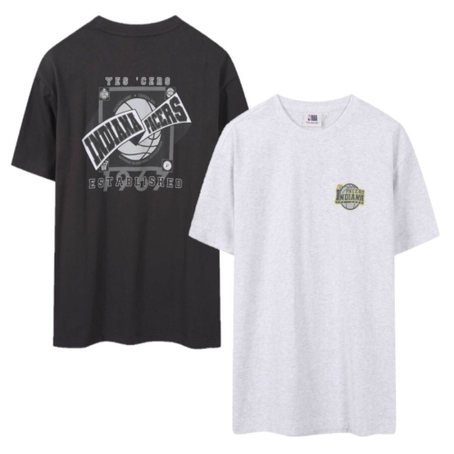 남녀공용 백 그래픽 코튼 반팔 티셔츠 N262TS052P