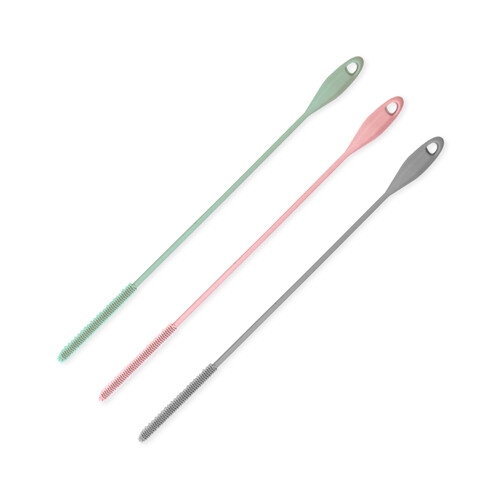 100 다용도 실리콘 빨대세척솔 3개 색상혼합 텀블러솔 주방솔 색상혼합 색상혼합