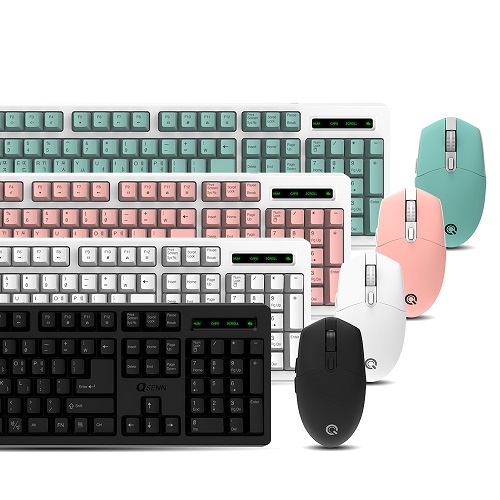 QSENN MK450 무선 키보드 마우스 세트 (핑크)_이미지