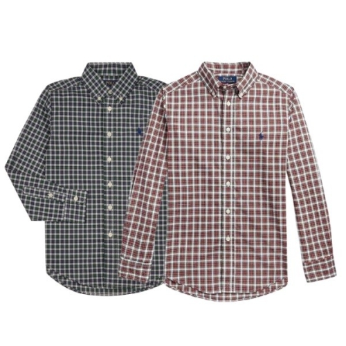 폴로 보이즈 포플린 스트레치 잔체크 셔츠_이미지