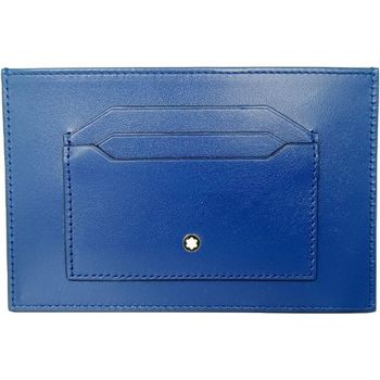 몽블랑 카드 지갑 남성 129910 6cc 가죽 15cm x 10cm 0.5cm 파란색 모던 스타일 378865