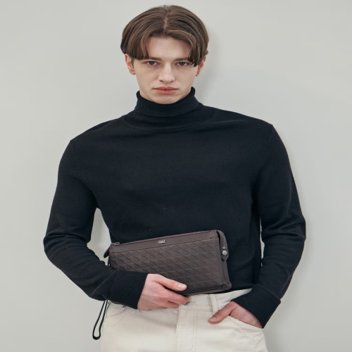 LF 닥스 브라운 패턴 소가죽 그립백_DBBA6E242W3