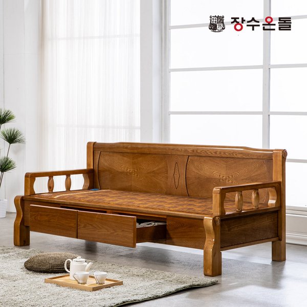 장수산업 장수돌침대 온재 서랍형 흙소파 MS (확장형황토볼)