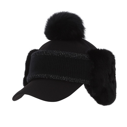 블랙앤화이트 테리어 장식 볼캡 8404LXAC_BLACK
