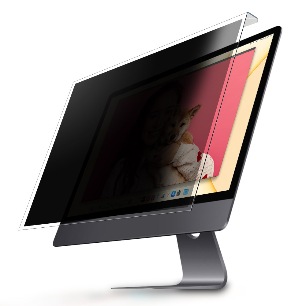 와룡물산 아이세이퍼 플러스 유광 거치식 모니터보안 블루라이트 차단필름 화면보호기 (ISFP 27-B)_이미지