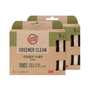 3M 스카치브라이트 그리너클린 천연펄프 강력용 수세미 (16개)_이미지