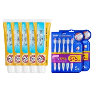 오리지날 치약 150g x5 + 애경 2080 칫솔 10입