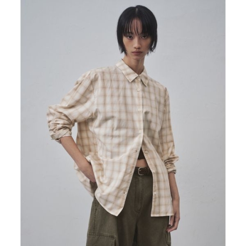 무신사 스탠다드 스탠다드 STANDARD WOMAN 우먼즈 릴렉스드 플레이드 체크 셔츠 다크 그레이 MWESL8D06-DG 588405 S