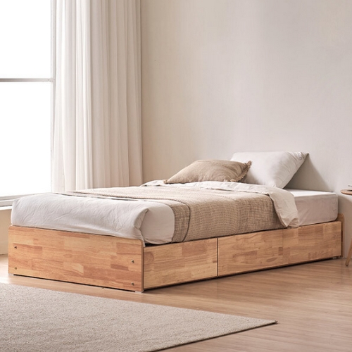 스칸디아 레임 3단 빅서랍 무헤드 수납 원목 침대 SS (유로탑독립)