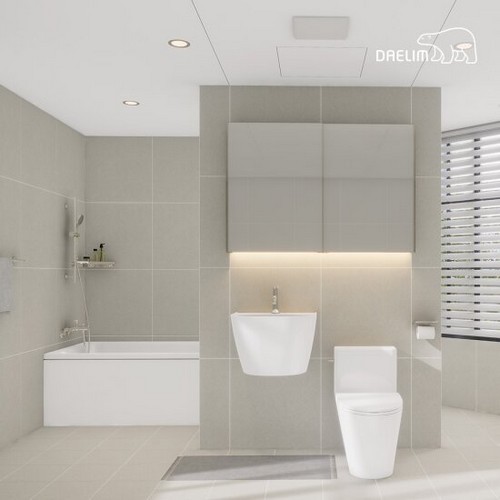 대림바스  포세린 에디션 샌드 LED 와이드 슬라이딩장형 거실욕실