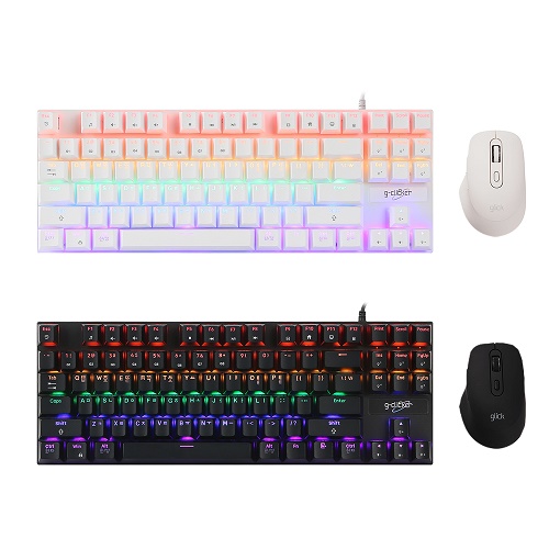 지클릭커 GMK-587 키보드 마우스 세트 화이트 (적축)_이미지