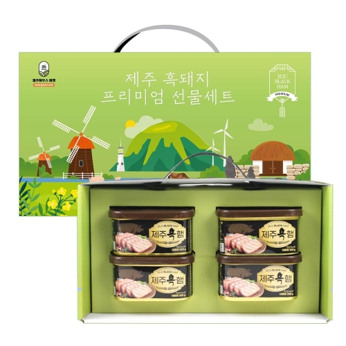 제주상회 제주흑돼지 프리미엄 캔햄 4호