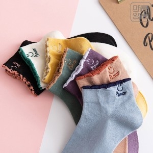 텐제로 마름양품 여성 아모르 레이스 스마일 반목양말 20족세트 24SOCK_이미지