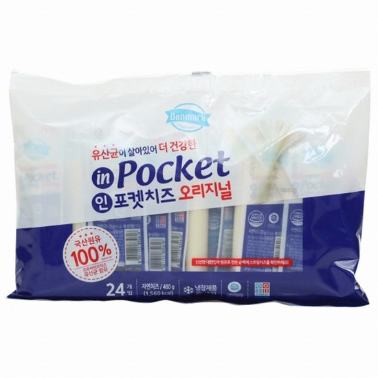 동원F&B 덴마크 인포켓치즈 오리지널 24개입 480g (1개)_이미지