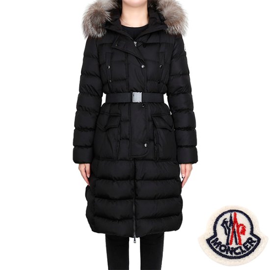 몽클레르 여성 클로에 폭스퍼 구스 롱 다운자켓 1C51B02 68065 999