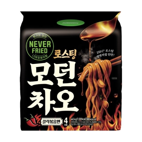 풀무원 로스팅 모던차오 갈릭볶음면 4인분 442.4g (1개)