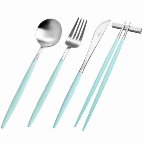 큐티폴 고아 블루 4종 디너 커트러리세트_이미지