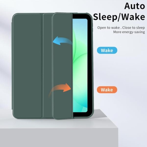 삼성 탭 A11 2025 8.7 SM-X133 SM-X135 SM-X135F용 삼중 접이식 플립 케이스 자석 스탠드 PU 가죽