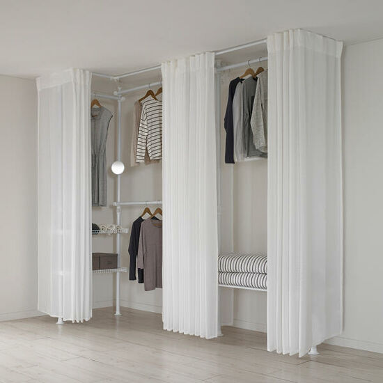 네오스페이스 코너형 드레스룸 5P 밀폐선반형 행거