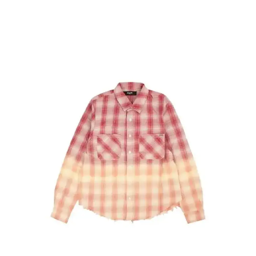  아미리 plaid raw edge shirt Y0W06449PDRED T