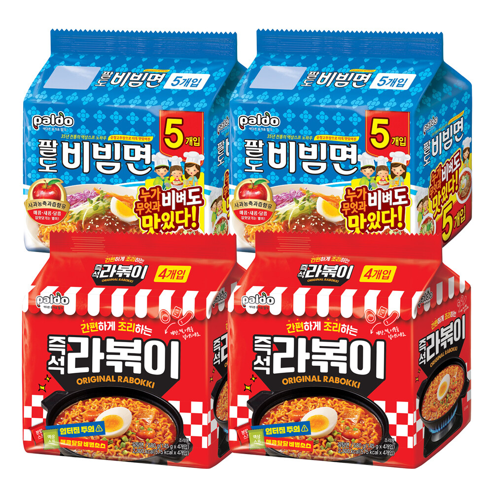 팔도 즉석라볶이 145g 8개 + 비빔면 130g 10개