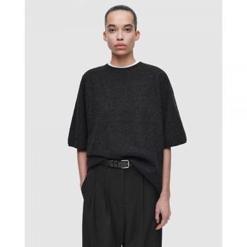 COS 오버사이즈 끓인 메리노 울 티셔츠 다크 그레이 7208848_이미지