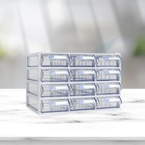 정리함 가로3칸 세로4칸 악세사리 수납함 소품 문구 장난감 미니 투명 플라스틱
