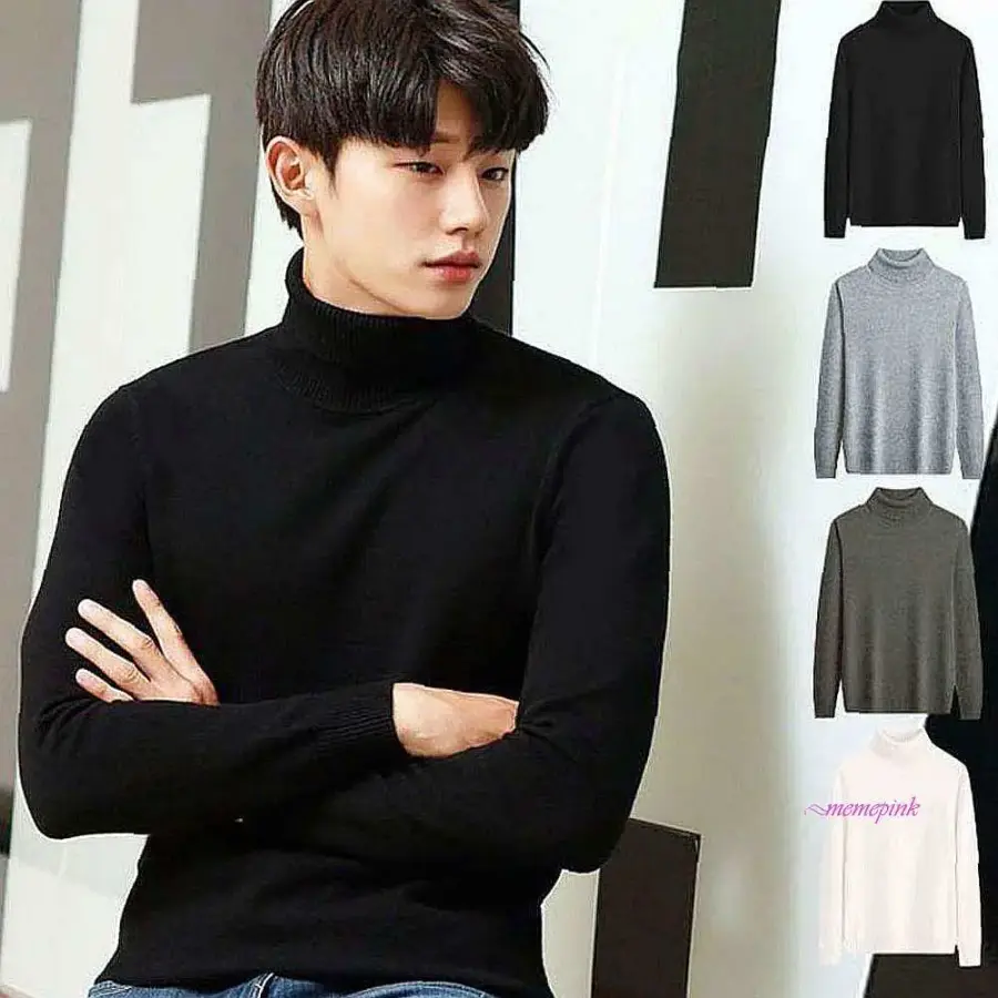 남성 4색 니트티 겨울 베이직 긴팔 터틀넥 목폴라니트cde881