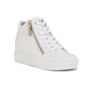 나인 West 우먼 Tons 하이 탑 Hidden 웨지 스니커즈 Embossed 화이트 골드 12857098 528948